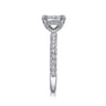 Amira - 14K White Gold Emerald Cut Diamond Engagement Ring - 0.51 ct