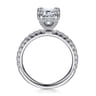 Amira - 14K White Gold Emerald Cut Diamond Engagement Ring - 0.55 ct