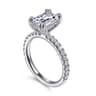 Amira - 14K White Gold Emerald Cut Diamond Engagement Ring - 0.55 ct