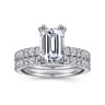 Amira - 14K White Gold Emerald Cut Diamond Engagement Ring - 0.55 ct