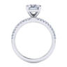 Amata - 14K White Gold Emerald Cut Diamond Engagement Ring - 0.14 ct