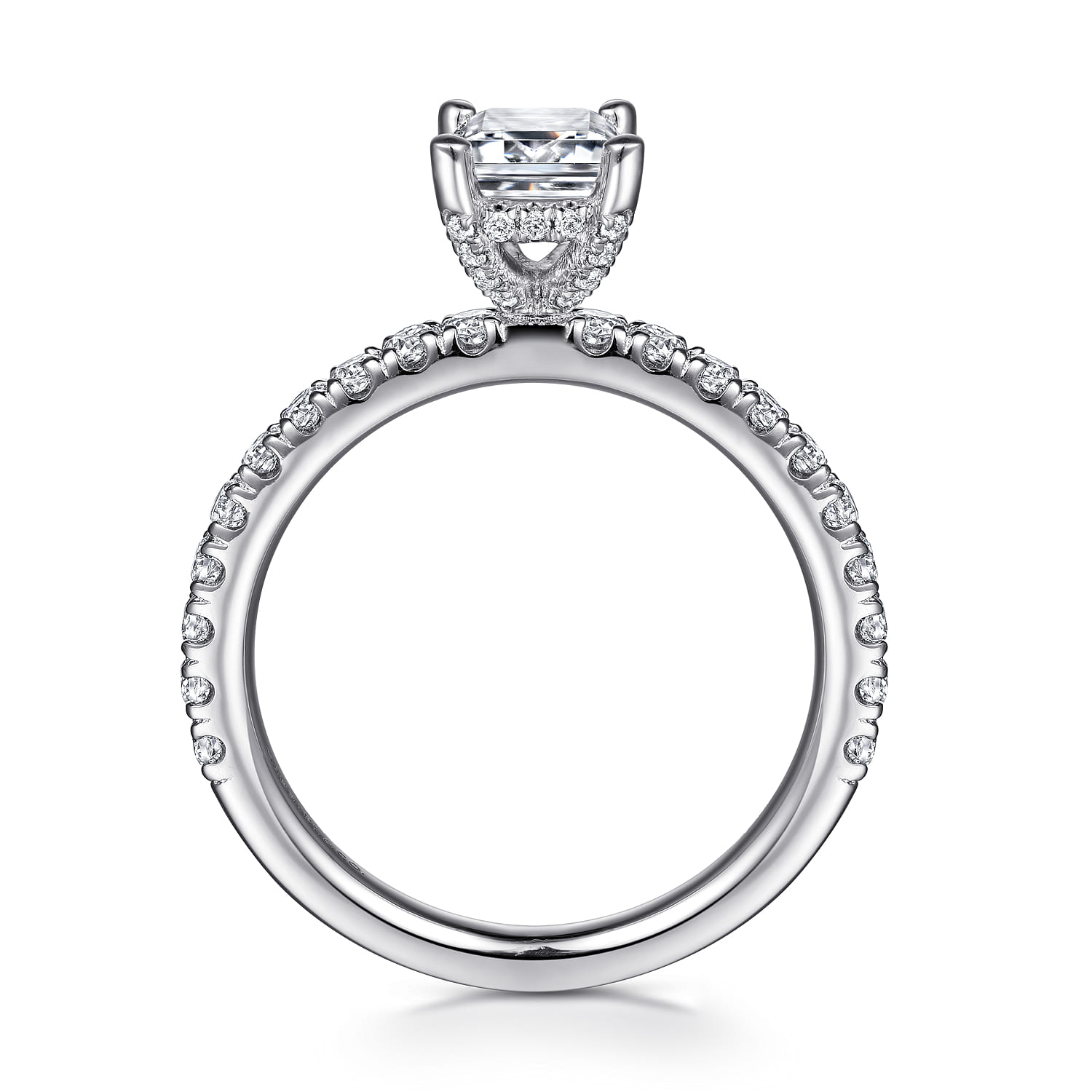 Ulani - 14K White Gold Emerald Cut Diamond Engagement Ring - 0.5 ct - Shot 2
