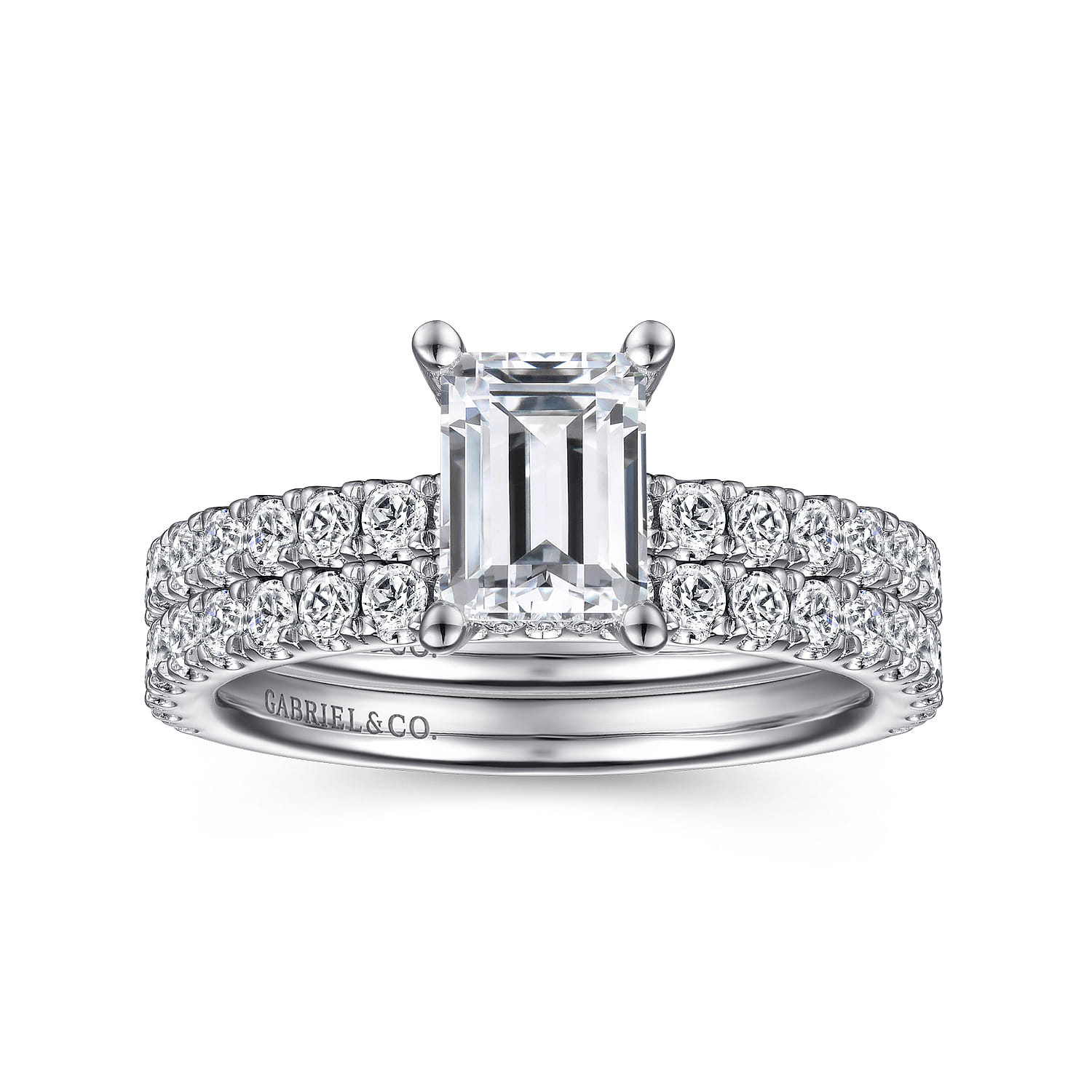 Ulani - 14K White Gold Emerald Cut Diamond Engagement Ring - 0.5 ct - Shot 4