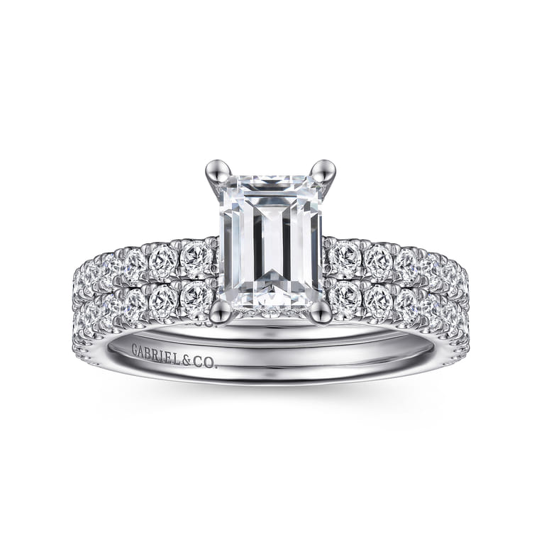 Ulani - 14K White Gold Emerald Cut Diamond Engagement Ring - 0.5 ct - Shot 4