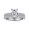 Ulani - 14K White Gold Emerald Cut Diamond Engagement Ring - 0.5 ct