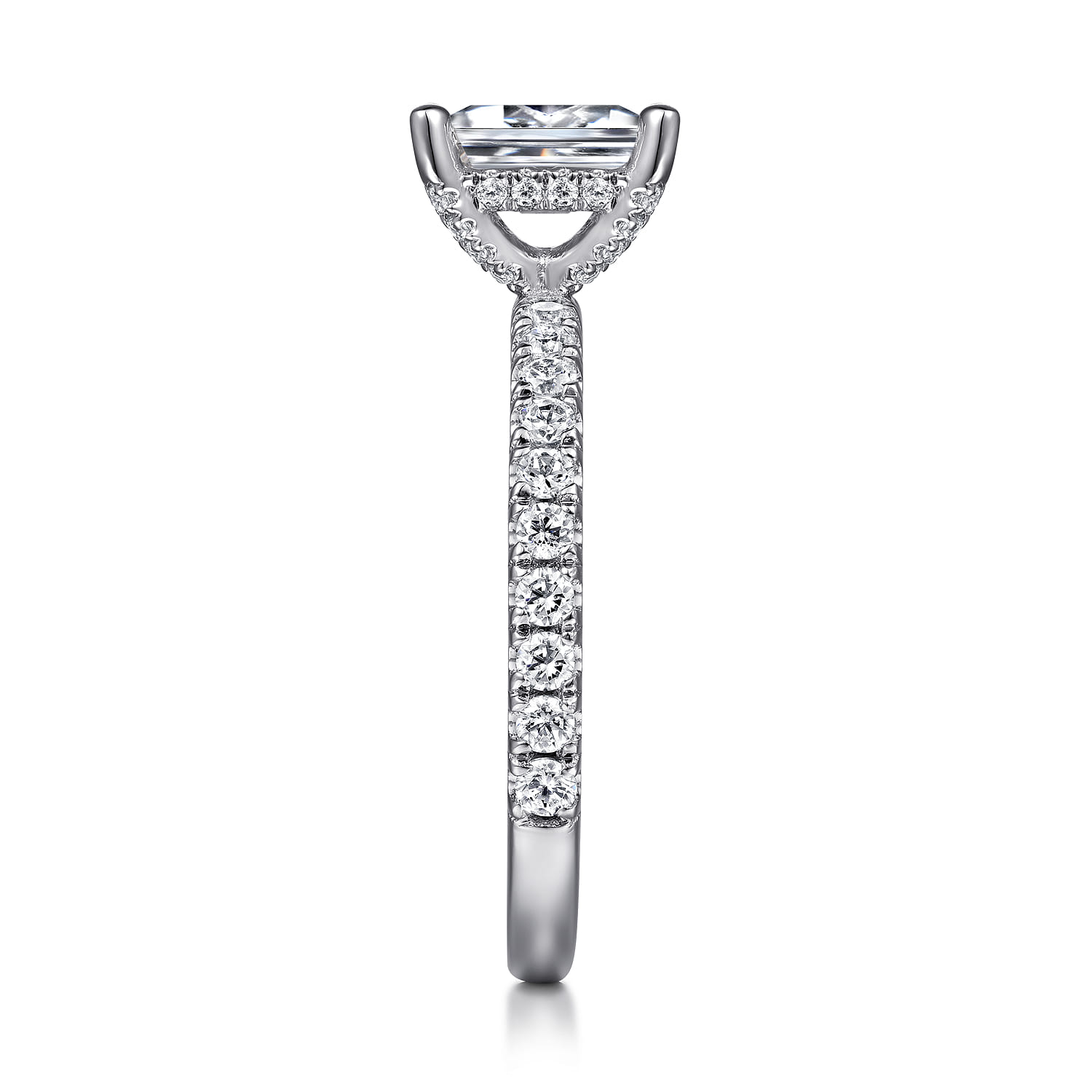 Ulani - 14K White Gold Emerald Cut Diamond Engagement Ring - 0.5 ct - Shot 5