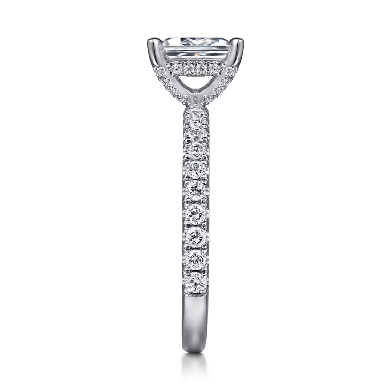 Ulani - 14K White Gold Emerald Cut Diamond Engagement Ring - 0.5 ct - Shot 5