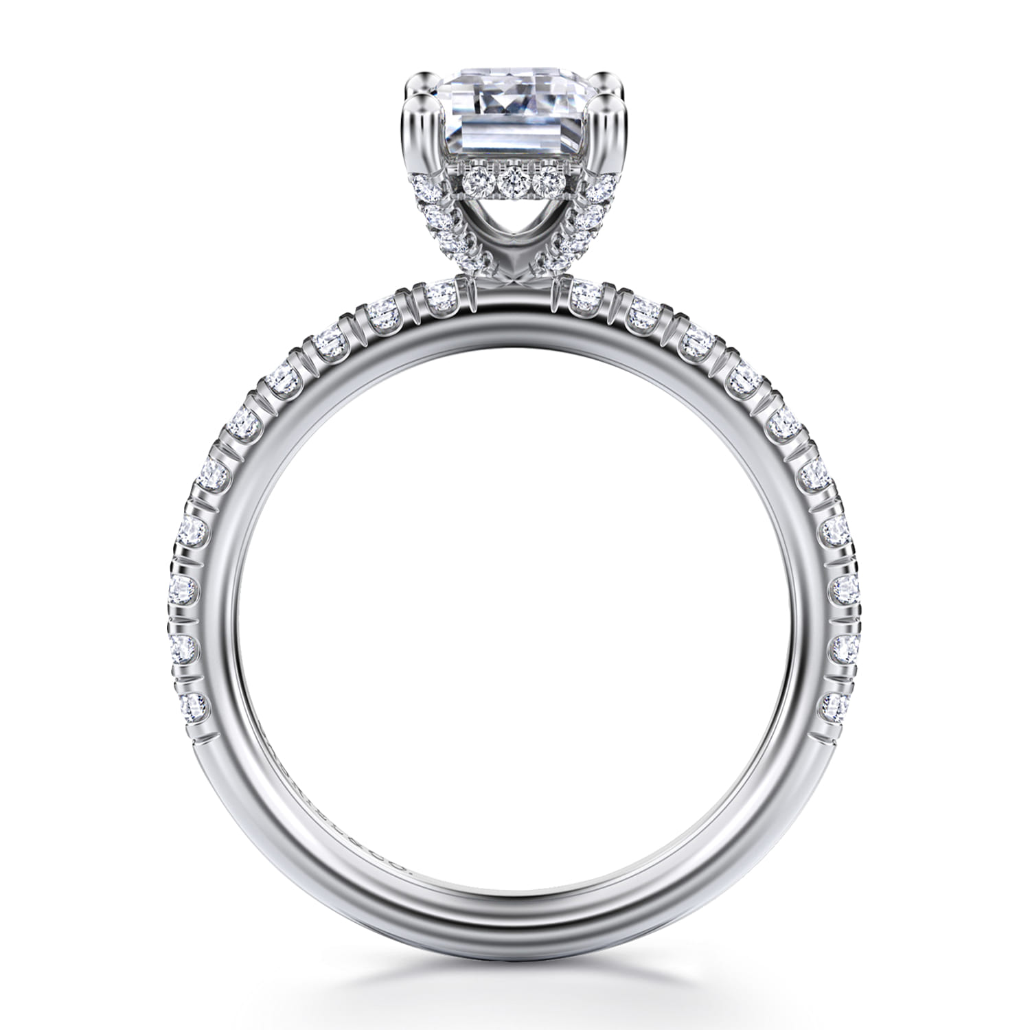 Ulani - 14K White Gold Emerald Cut Diamond Engagement Ring - 0.51 ct - Shot 2