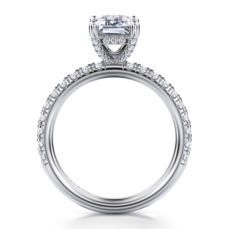 Ulani - 14K White Gold Emerald Cut Diamond Engagement Ring - 0.51 ct - Shot 2