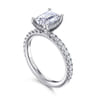 Ulani - 14K White Gold Emerald Cut Diamond Engagement Ring - 0.51 ct