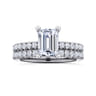 Ulani - 14K White Gold Emerald Cut Diamond Engagement Ring - 0.51 ct