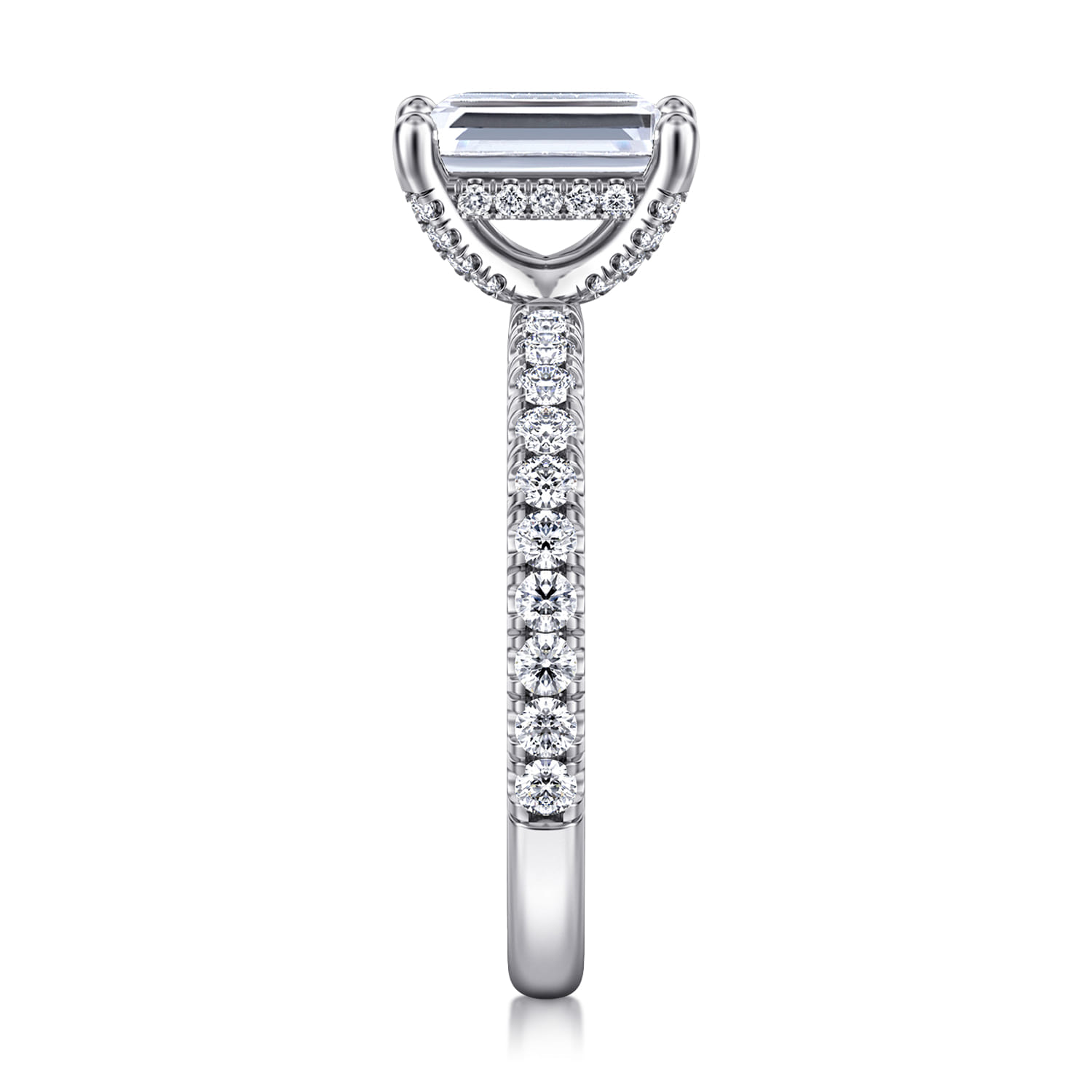Ulani - 14K White Gold Emerald Cut Diamond Engagement Ring - 0.51 ct - Shot 5
