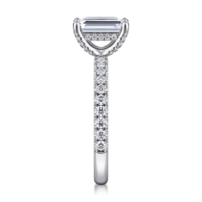 Ulani - 14K White Gold Emerald Cut Diamond Engagement Ring - 0.51 ct - Shot 5