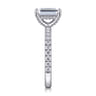 Ulani - 14K White Gold Emerald Cut Diamond Engagement Ring - 0.51 ct