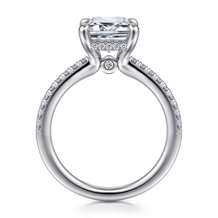 Broderick - 14K White Gold Emerald Cut Diamond Engagement Ring - 0.28 ct - Shot 2