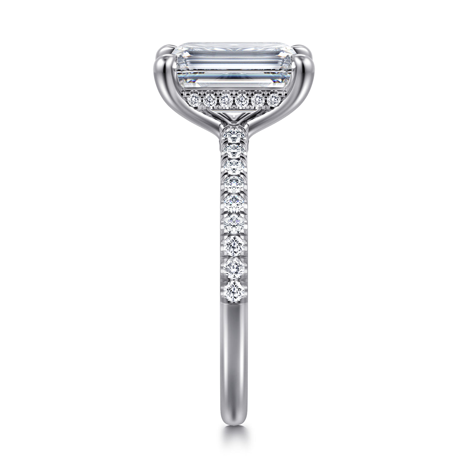 Broderick - 14K White Gold Emerald Cut Diamond Engagement Ring - 0.28 ct - Shot 4