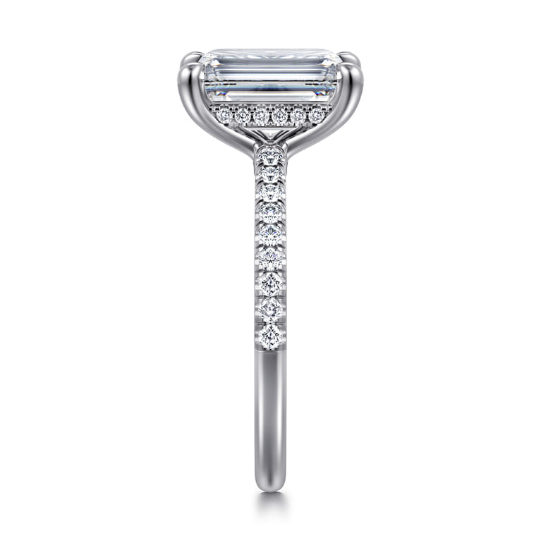 Broderick - 14K White Gold Emerald Cut Diamond Engagement Ring - 0.28 ct - Shot 4