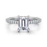Broderick - 14K White Gold Emerald Cut Diamond Engagement Ring - 0.3 ct
