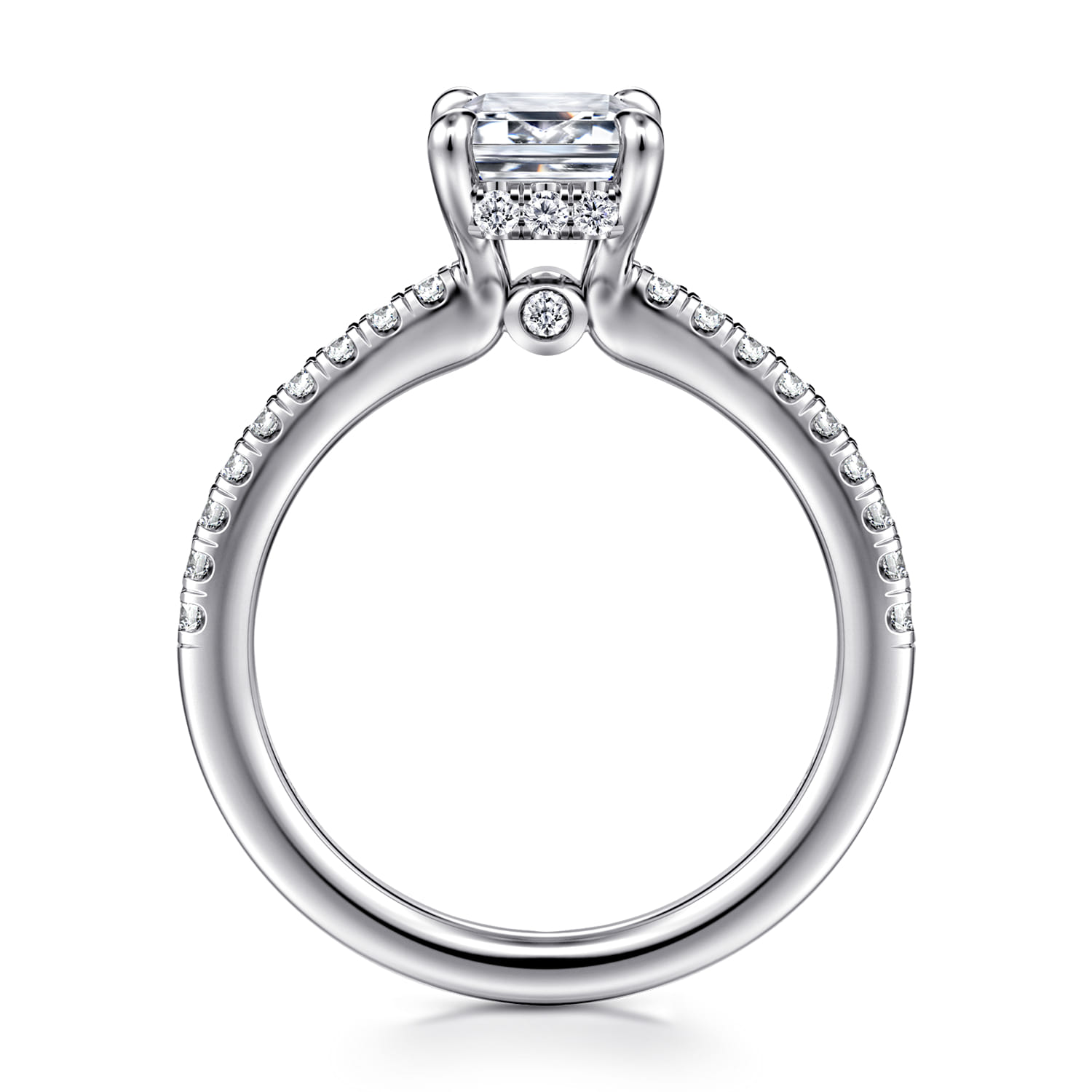 Broderick - 14K White Gold Emerald Cut Diamond Engagement Ring - 0.3 ct - Shot 2