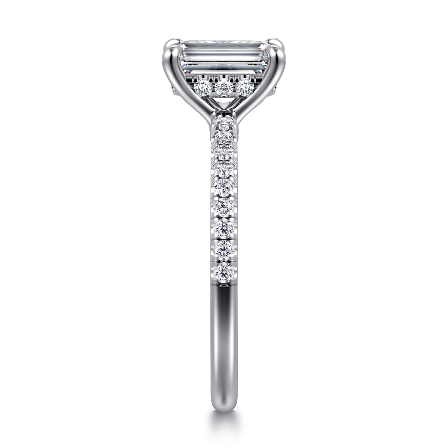 Broderick - 14K White Gold Emerald Cut Diamond Engagement Ring - 0.3 ct - Shot 4