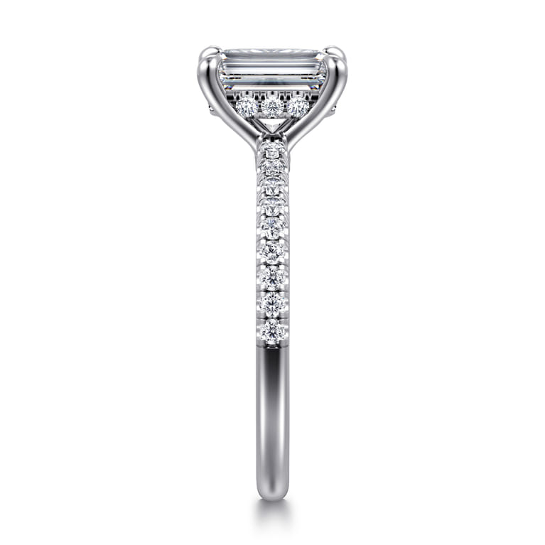 Broderick - 14K White Gold Emerald Cut Diamond Engagement Ring - 0.3 ct - Shot 4