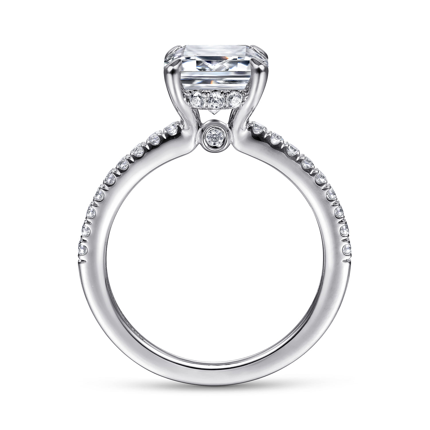 Broderick - 14K White Gold Emerald Cut Diamond Engagement Ring - 0.31 ct - Shot 2