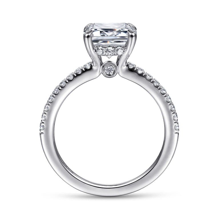 Broderick - 14K White Gold Emerald Cut Diamond Engagement Ring - 0.31 ct - Shot 2