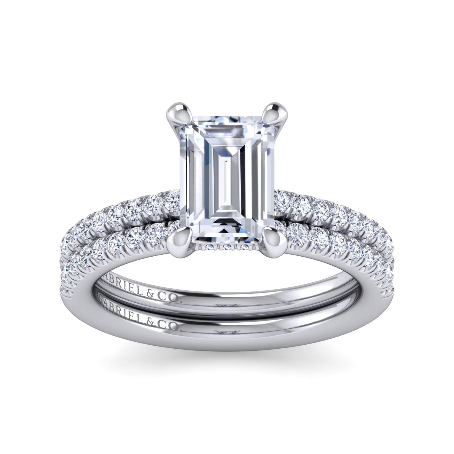 Broderick - 14K White Gold Emerald Cut Diamond Engagement Ring - 0.31 ct - Shot 4