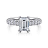 Sarita - 14K White Gold Emerald Cut Diamond Engagement Ring - 0.95 ct