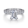 Sarita - 14K White Gold Emerald Cut Diamond Engagement Ring - 0.95 ct
