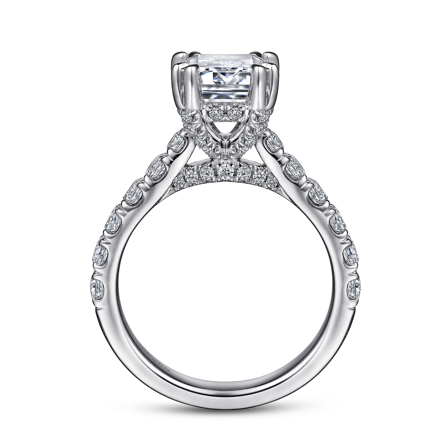 Sarita - 14K White Gold Emerald Cut Diamond Engagement Ring - 0.95 ct - Shot 2