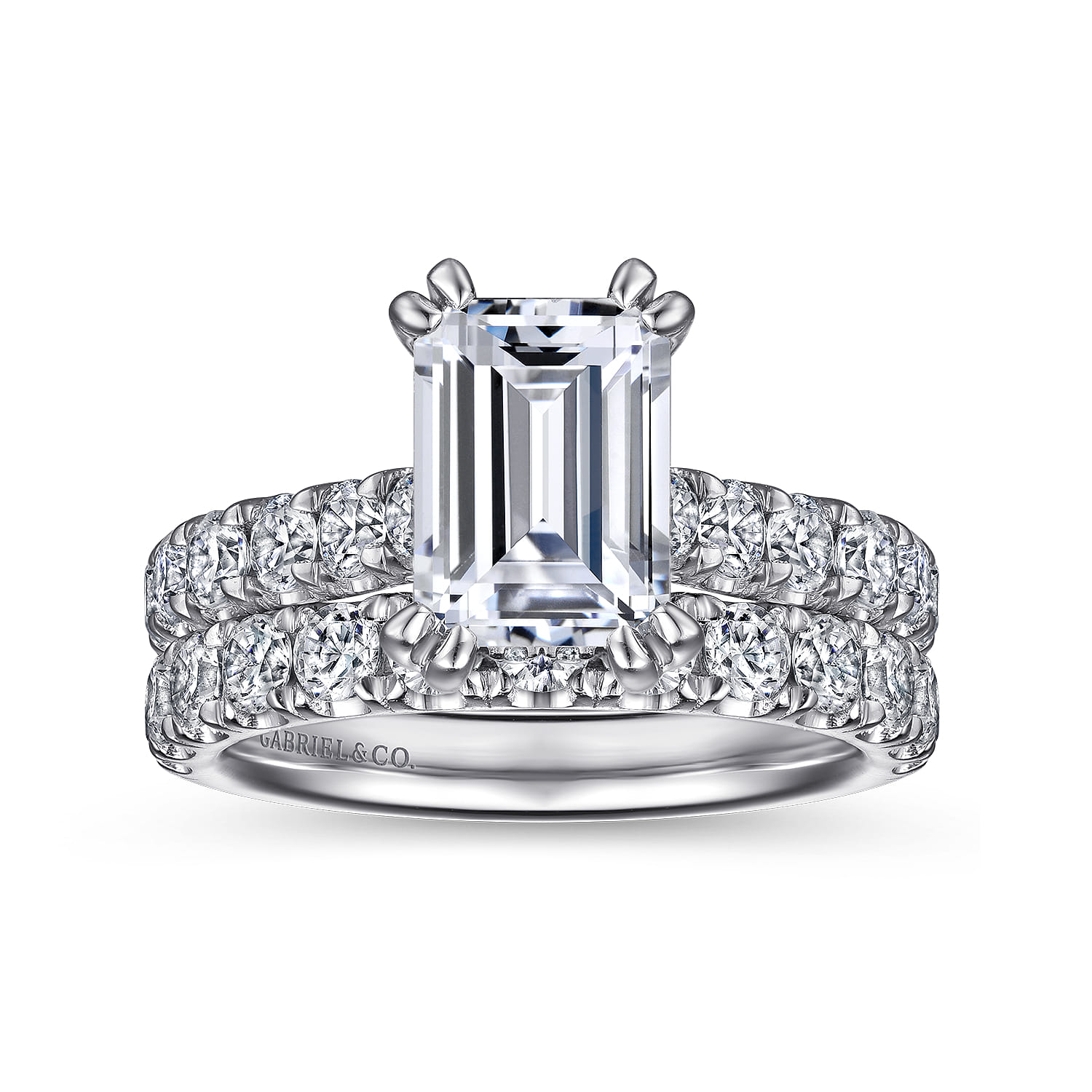 Sarita - 14K White Gold Emerald Cut Diamond Engagement Ring - 0.95 ct - Shot 4