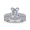 Sarita - 14K White Gold Emerald Cut Diamond Engagement Ring - 0.95 ct