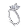 Evelyn - 14K White Gold Emerald Cut Diamond Engagement Ring - 0.18 ct
