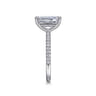 Evelyn - 14K White Gold Emerald Cut Diamond Engagement Ring - 0.18 ct
