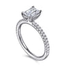 Evelyn - 14K White Gold Emerald Cut Diamond Engagement Ring - 0.18 ct