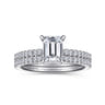 Evelyn - 14K White Gold Emerald Cut Diamond Engagement Ring - 0.18 ct