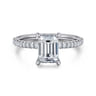 Evelyn - 14K White Gold Emerald Cut Diamond Engagement Ring - 0.18 ct