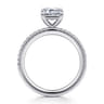 Evelyn - 14K White Gold Emerald Cut Diamond Engagement Ring - 0.18 ct