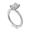 Evelyn - 14K White Gold Emerald Cut Diamond Engagement Ring - 0.18 ct