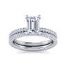 Evelyn - 14K White Gold Emerald Cut Diamond Engagement Ring - 0.18 ct