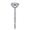 Evelyn - 14K White Gold Emerald Cut Diamond Engagement Ring - 0.18 ct