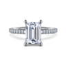 Evelyn - 14K White Gold Emerald Cut Diamond Engagement Ring - 0.18 ct