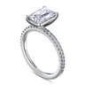 Evelyn - 14K White Gold Emerald Cut Diamond Engagement Ring - 0.18 ct