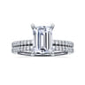 Evelyn - 14K White Gold Emerald Cut Diamond Engagement Ring - 0.18 ct