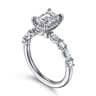 Juliet - 14K White Gold Emerald Cut Diamond Engagement Ring - 0.47 ct