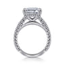 Laurel - 14K White Gold East West Emerald Diamond Engagement Ring - 0.58 ct