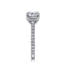 Laurel - 14K White Gold East West Emerald Diamond Engagement Ring - 0.58 ct