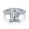 Shayanne - 14K White Gold Emerald Cut Diamond Engagement Ring - 0.35 ct