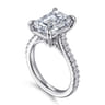 Shayanne - 14K White Gold Emerald Cut Diamond Engagement Ring - 0.35 ct